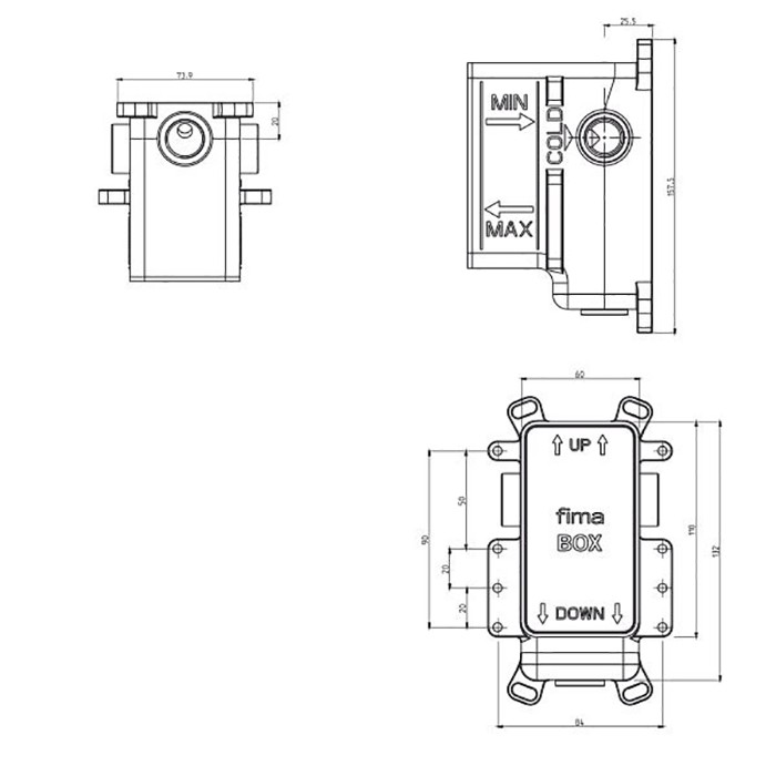 Fima Carlo Frattini Внутренняя часть смесителя, Fimabox, F3000 цвет: