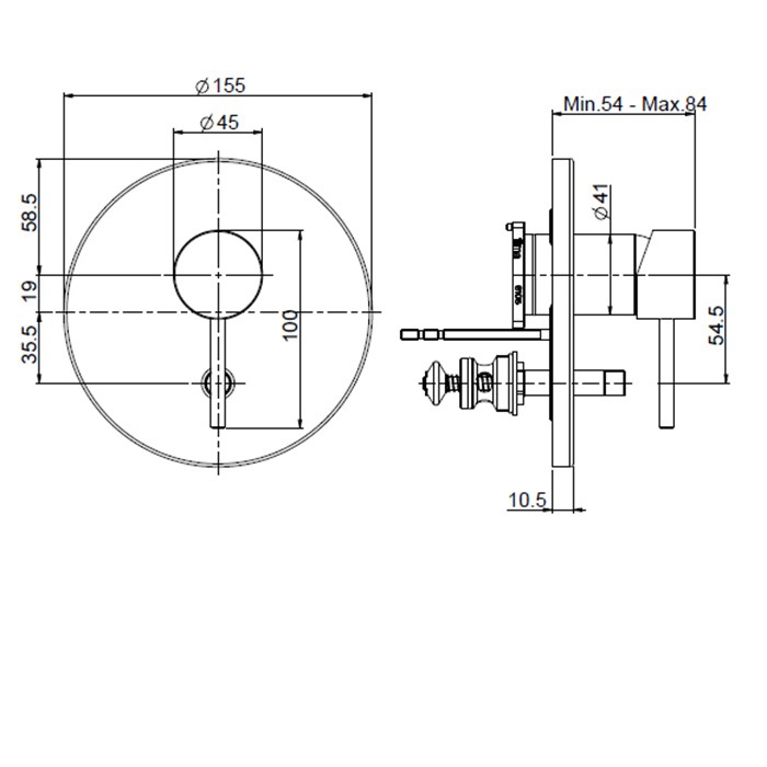Fima Carlo Frattini Смеситель для душа встроенный, на 2 источника, Spillo Up, F3039X2NS цвет: черный
