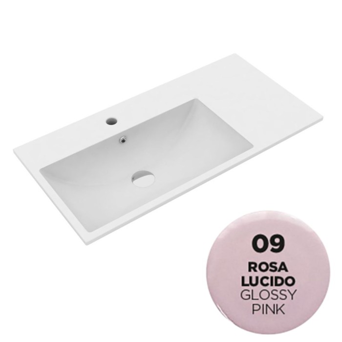 Раковина 75x45 см, с 1 отв. подвесная, встраиваемая, Olympia ceramica Tutto evo, розовый глянцевый арт. TUE4875109