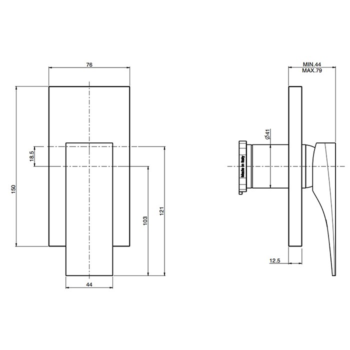 Fima Carlo Frattini Смеситель для душа, встраиваемый, Zeta, F3969E1OR цвет: золото
