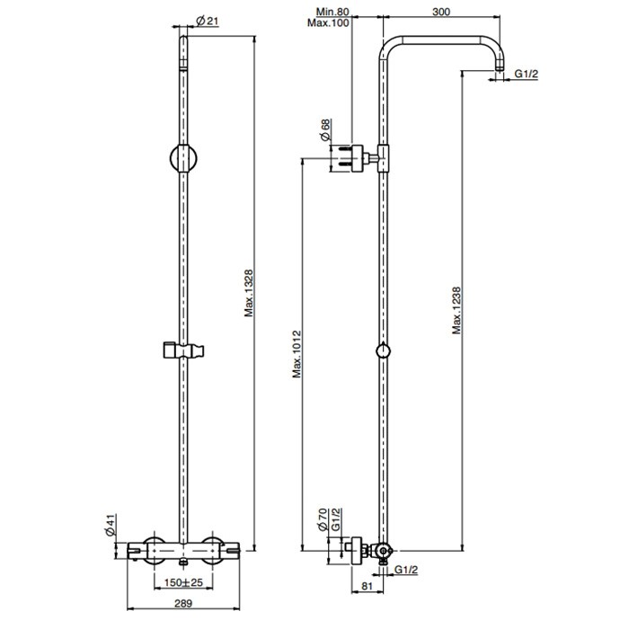 Fima Carlo Frattini Смеситель для душа, термостатический, с душевой стойкой, Colonne doccia, F4905SCR цвет: хром