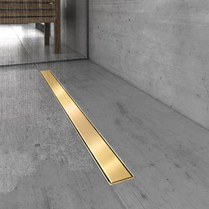 Душевой лоток BERGES В1 Keramik 600, золото глянец, S-сифон D50 H60, арт.092117