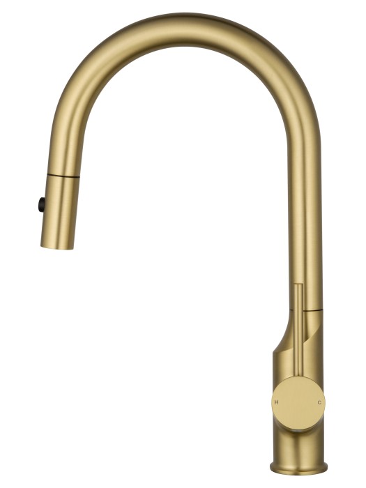 Смеситель для кухни с выдвижным изливом, Wonzon & Woghand, WW-A21252-BG цвет: золото