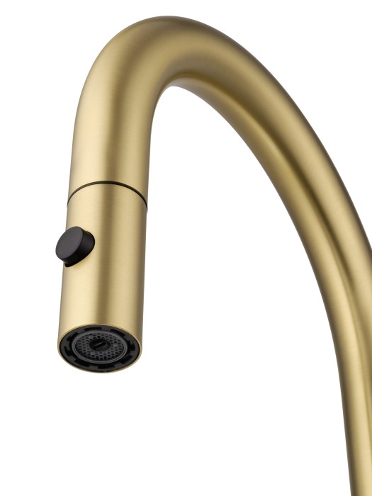 Смеситель для кухни с выдвижным изливом, Wonzon & Woghand, WW-A21252-BG цвет: золото