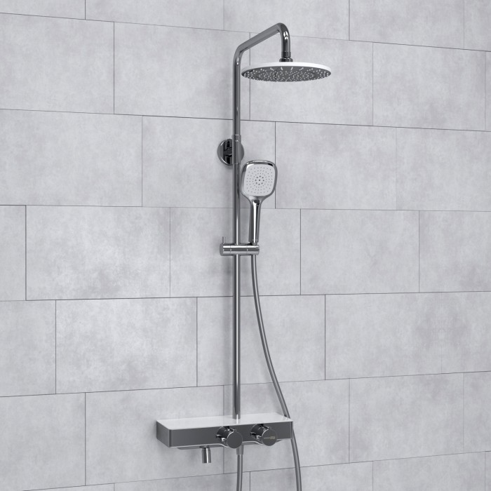 Душевая система с термостатическим смесителем WasserKRAFT арт. A113.067.065.CH Thermo