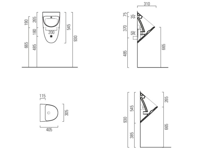 Писсуар настенный extra glaze ®, GSI Community арт. 769511