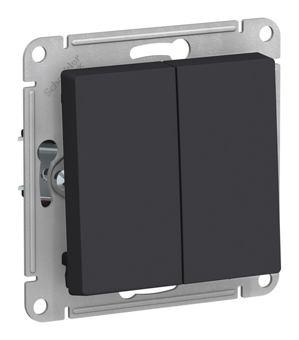 Выключатель 2-клавишный Schneider Electric AtlasDesign карбон арт. ATN001051