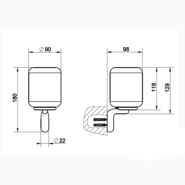Стакан для зубных щеток подвесной, Gessi Goccia, черный арт. 38008#099