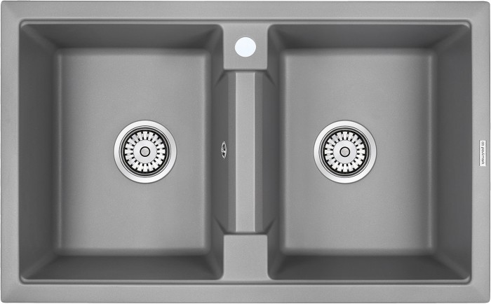 Мойка для кухни гранит 810х500 Paulmark TANDEM 80/2, серый металлик - PM238150-GRM