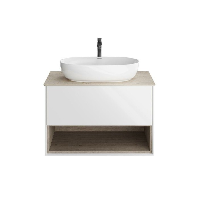 Тумба подвесная 1 ящик + полка, Plaza modern Kerama Marazzi, белый - PLB.M.80.1\WHT