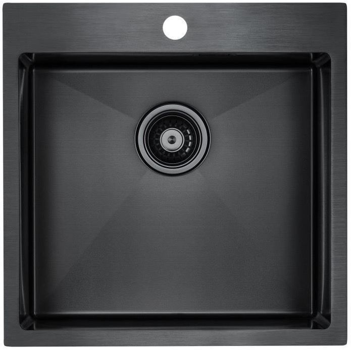 Мойка для кухни нержавеющая 510х510мм Paulmark VELTEN, вороненая сталь, PVD - PM905151-GM
