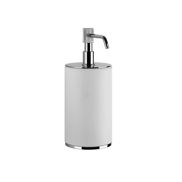 Дозатор для жидкого мыла настольный, Gessi Venti20, белый, фурнитура хром арт. 65437#031