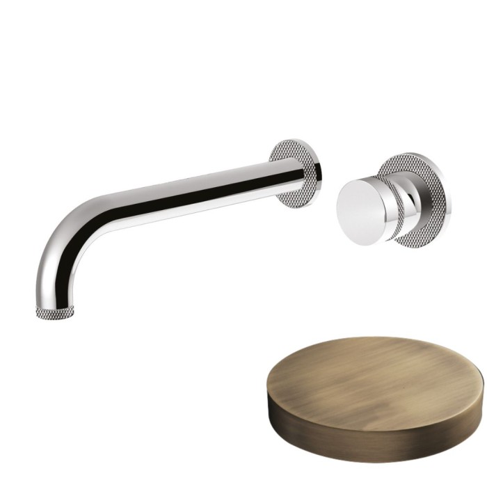 Смеситель встраиваемый для раковины, однорычажный, без донного клапана, Giulini My ring deluxe, бронза матовая арт. MR0026DLBROP