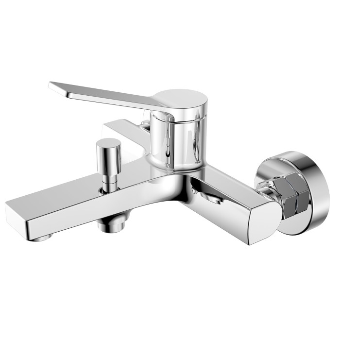 Смеситель для ванны и душа с ручным душем, керамический картридж, хром, Azario VISE арт. AZ-VSA238330C