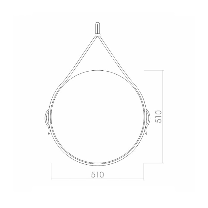 Зеркало D510 коричневая кожа, Azario Стив - ФР-00001313
