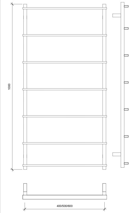 Полотенцесушитель водяной 100x40 Лорето (черный) Secado арт. 4673739219027
