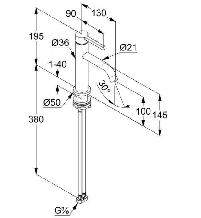 Смеситель для раковины Kludi Nova Fonte Pura хром арт. 200260515
