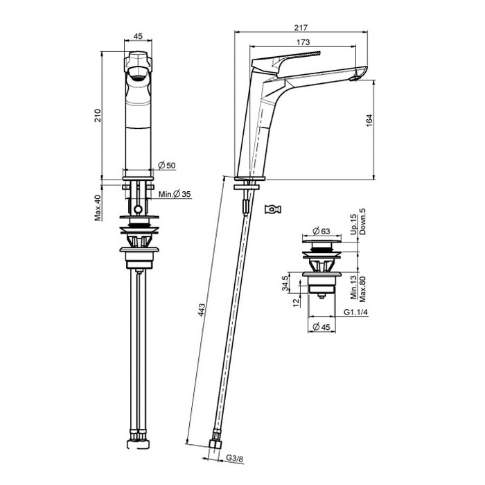 Fima Carlo Frattini Смеситель для раковины, Serie 4, F3761LCR цвет: хром