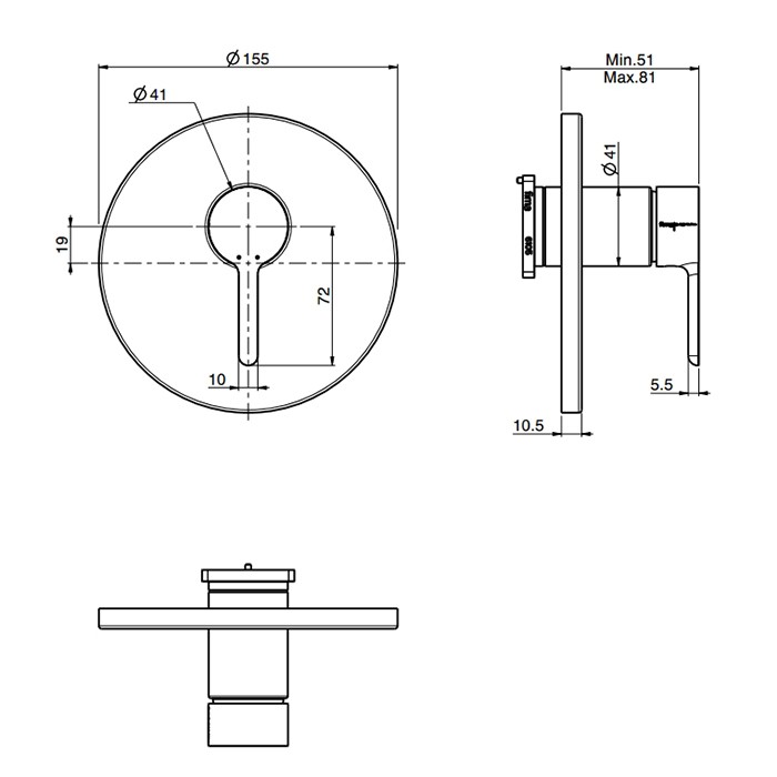 Fima Carlo Frattini Смеситель для душа, встраиваемый, Snap, F3119X1CR цвет: хром