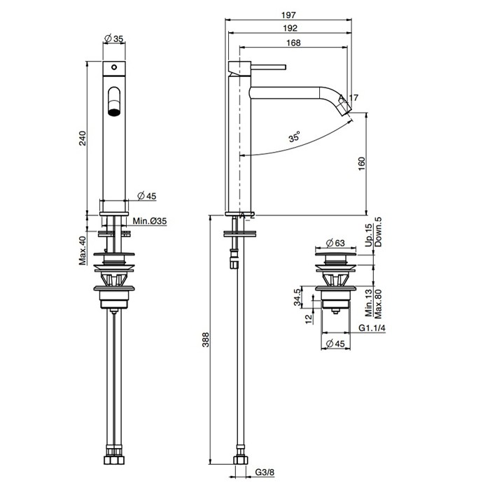 Fima Carlo Frattini Смеситель на раковину XS, Spillo Up, F3031LXSCR цвет: хром