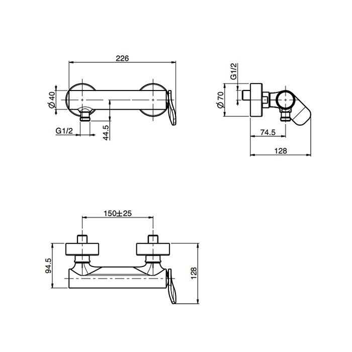 Fima Carlo Frattini Смеситель для душа, настенный, Flo, F3805/1NS цвет: черный