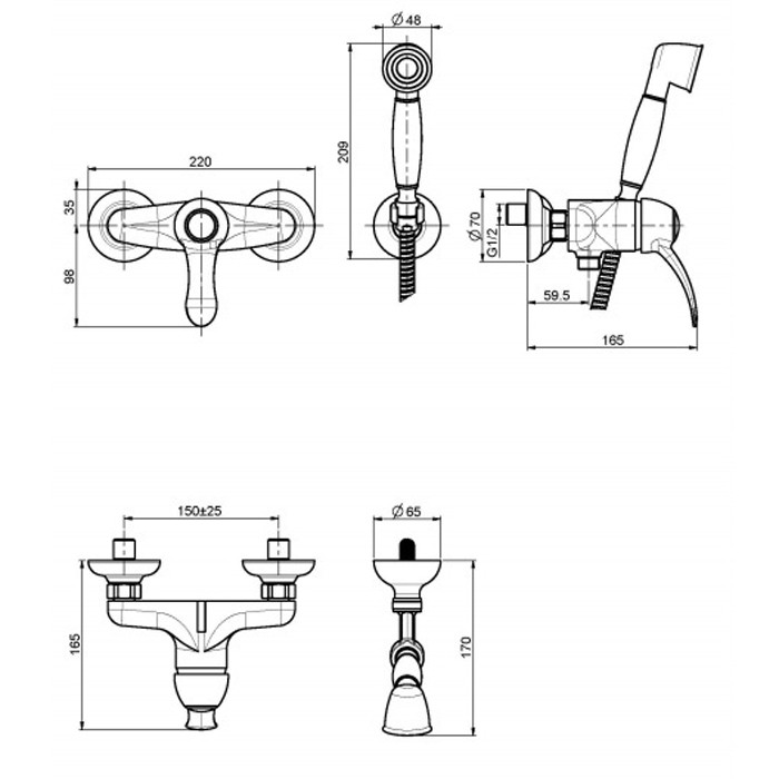 Fima Carlo Frattini Смеситель для душа внешнего монтажа с душевым комплектом, Lamp, F3305CR цвет: хром