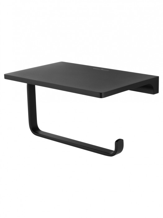 Держатель для туалетной бумаги с полкой, Wonzon &amp; Woghand Eclipse, WW-9126-BL цвет: черный