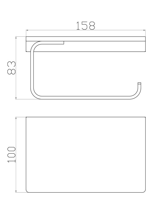 Держатель для туалетной бумаги с полкой, Wonzon & Woghand Eclipse, WW-9126-BL цвет: черный
