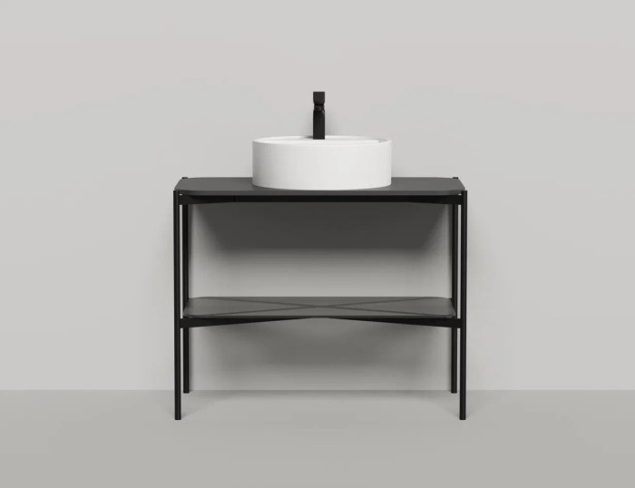 Консоль со столешницей grazia 800, металл, черная, Salini арт. 27G108K