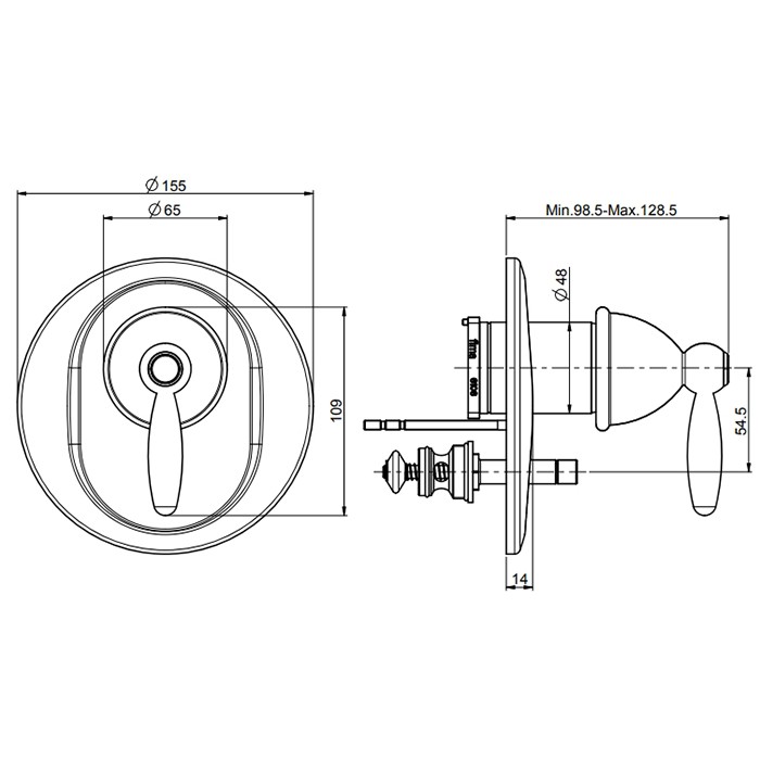 Fima Carlo Frattini Смеситель для душа, встраиваемый, с переключателем на 2 выхода, Olivia, F5009X2OR цвет: золото