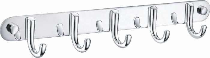 Вешалка с 5 крючками для ванной, Wonzon &amp; Woghand, WW-9384-5 цвет: хром