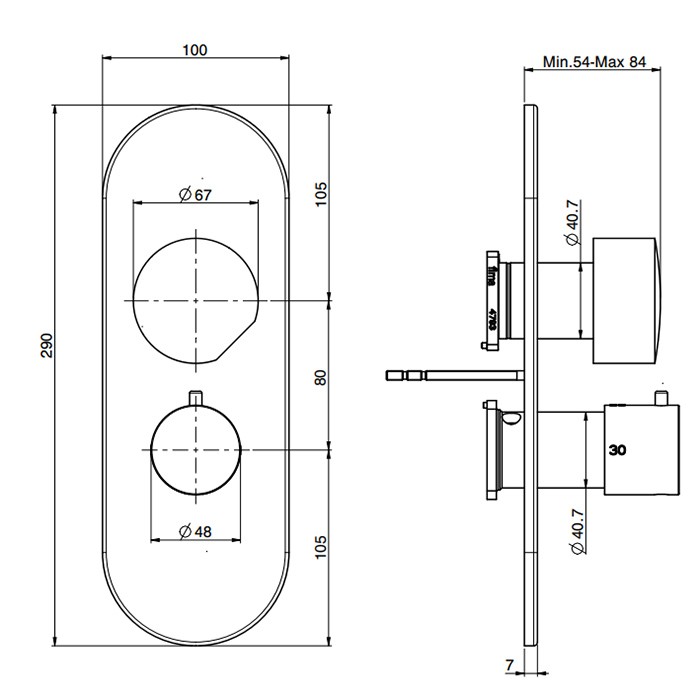 Fima Carlo Frattini Смеситель для душа встроенный, термостатический, с переключателем на 2/3 источника, So, F3189X7CR S2CR F4000 цвет: хром