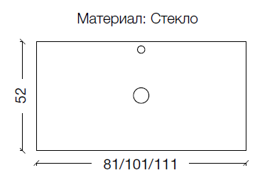 Столешница стекло 100см прямая dark brown, Boheme Neoart - 853-100-DB