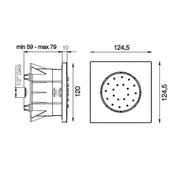 Fima Carlo Frattini Форсунка для душа, встраиваемая, поворотная, Wellness, F2427CR цвет: хром