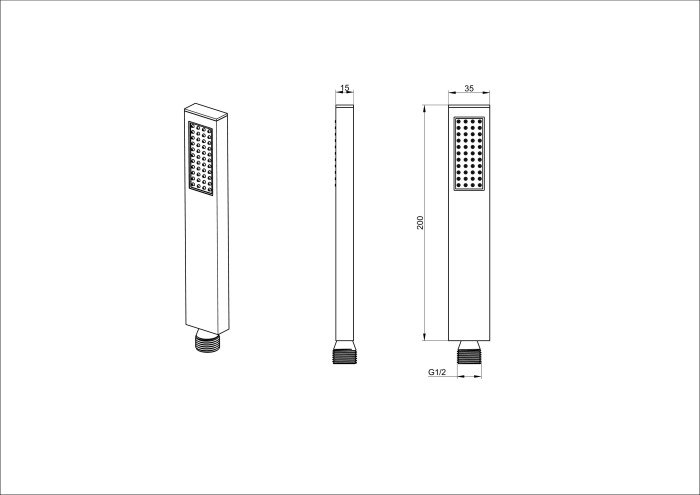 Лейка для душа, Wonzon & Woghand, WW-88SC06-BGM цвет: графит