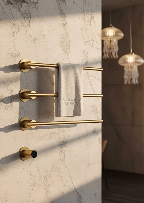 Полотенцесушитель электрический встраиваемый, Wonzon & Woghand Dortmund, WW-A363-BG цвет: золото