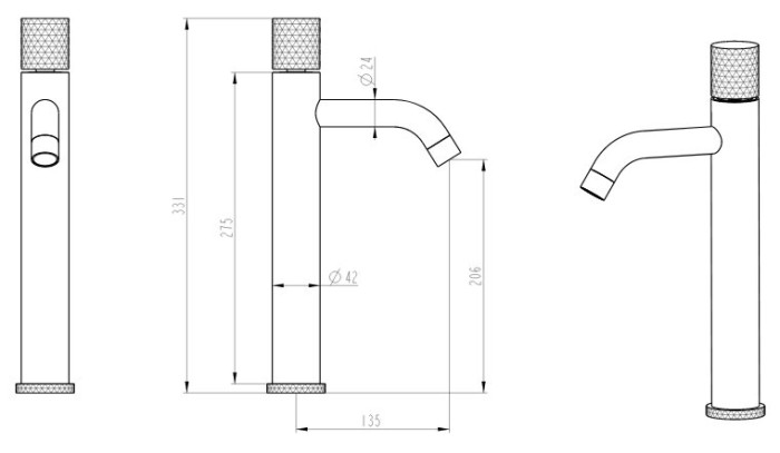 Смеситель для раковины, белый, Stick Boheme 122-WCR.2