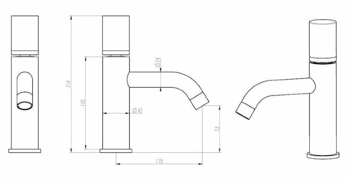 Смеситель для раковины, Stick Boheme 121-W-MR