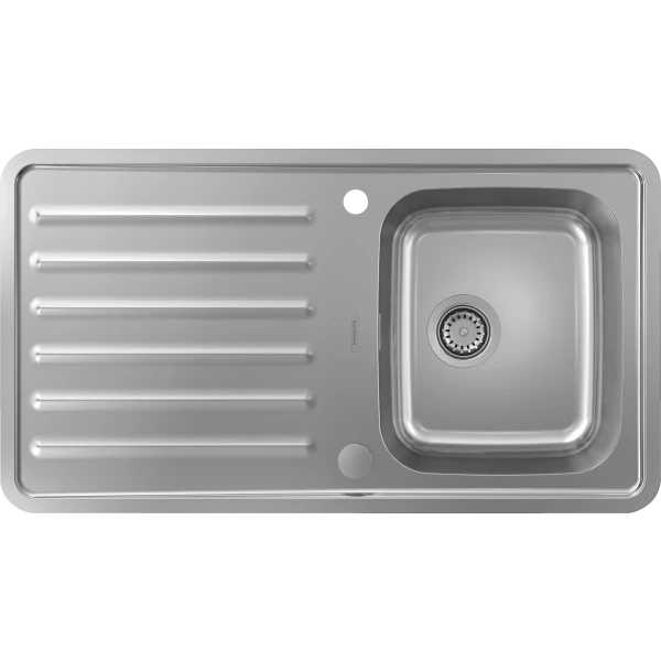 Раковина для кухни, врезная с левым крылом, Hansgrohe S41, нержавеющая сталь арт. 43337800