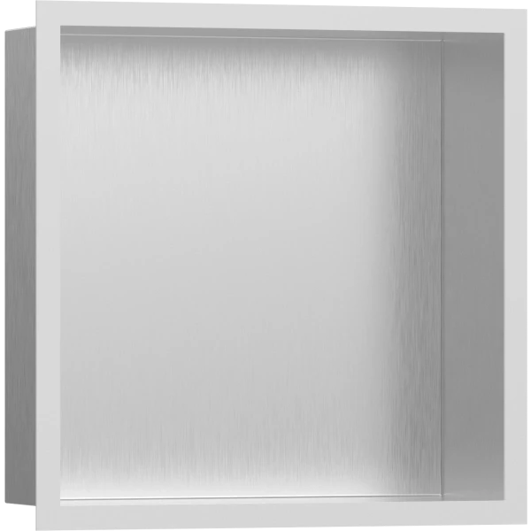 Настенный короб с цветом корпуса и дизайнерской рамой, 30х30х10 см, Hansgrohe XtraStoris Individual, белый арт. 56097700