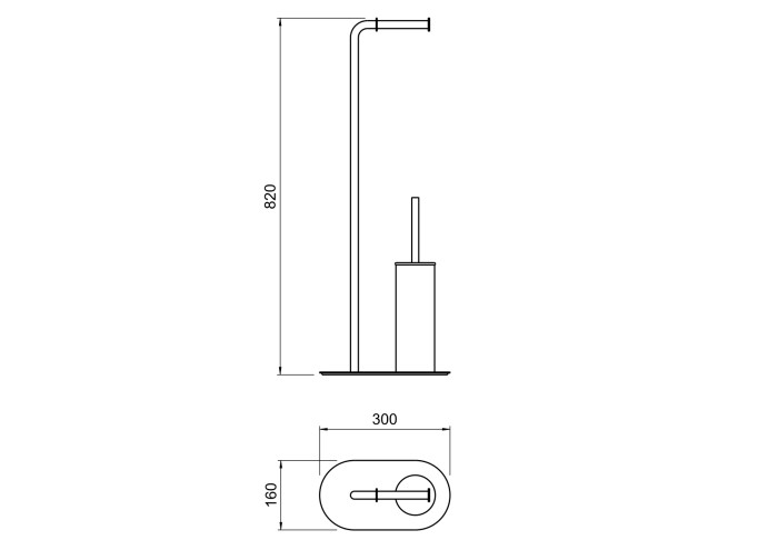 Держатель туалетной бумаги с ершиком напольный, Aquatek Оберон, хром арт. AQ4231CR