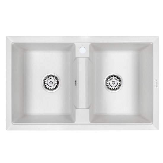 Мойка для кухни гранит 810х500 Paulmark TANDEM 80/2, белый - PM238150-WH