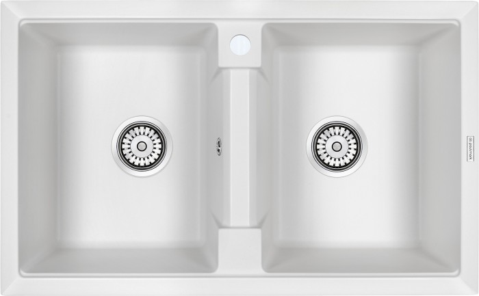 Мойка для кухни гранит 810х500 Paulmark TANDEM 80/2, белый - PM238150-WH