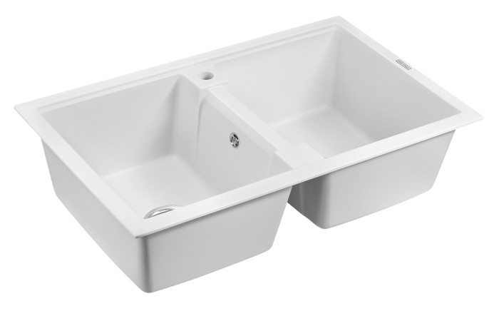 Мойка для кухни гранит 810х500 Paulmark TANDEM 80/2, белый - PM238150-WH