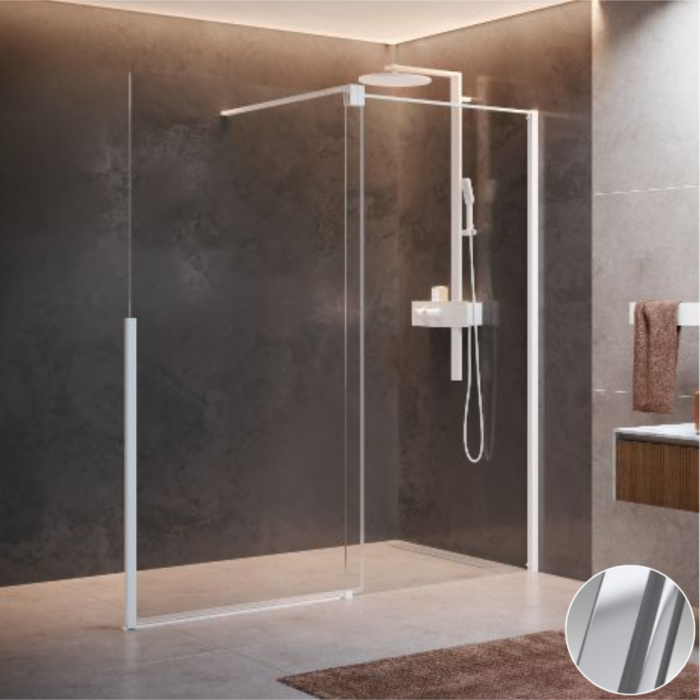 Дверь в нишу сдвижная 120 см (117-119x200) серебро, Novellini H Style, HSTYLE120D-1B