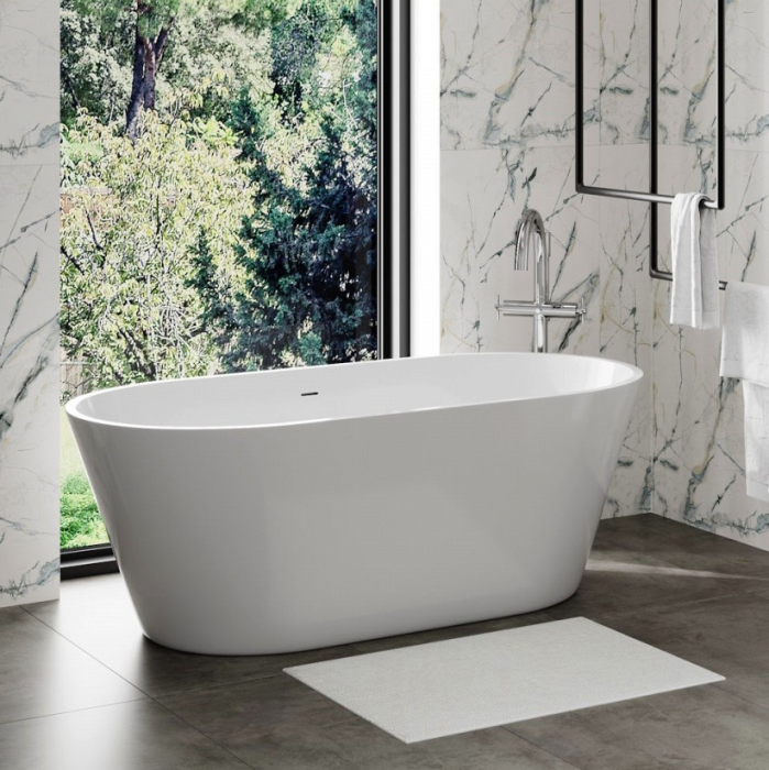 Ванна акриловая 170х75 отдельностоящая Lotis Petra белая