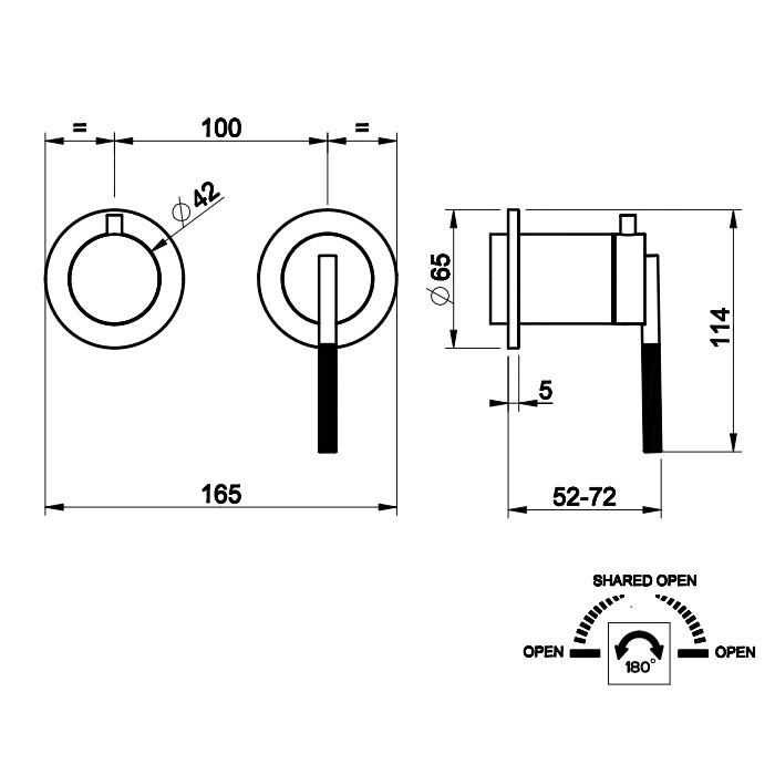Встраиваемый однорычажный смеситель на 2 выхода с перекл., Gessi Ingranaggio, хром арт. 63580#031