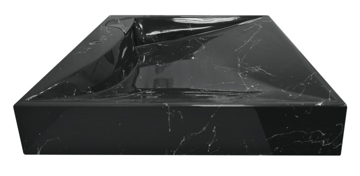 Раковина подвесная Gratsiy 597х598х100 литьевой мрамор, черная, Azario Gratsiy - CS00079879