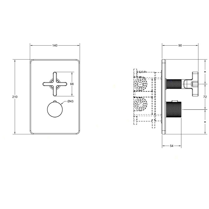 Термостат. смесителя, с подкл., 1/2", фильтрами и вентилем, Gessi Inciso, black xl арт. 58232#299