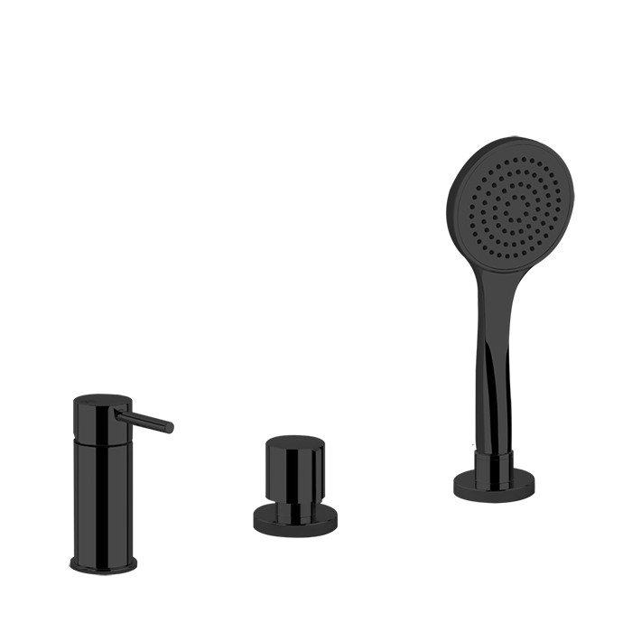 Смеситель для ванны, на 3 отв., наполнение через слив-перелив, лейка, Gessi Emporio Via tortona, black xl арт. 18643#299